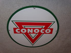 Vintage Conoco Royal 11 3 4  Porcelain Metal Marland Gasoline  Standard Oil Sign