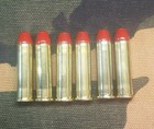 357 Magnum Snap Caps  Set Of 6  Brass And Red  Real 125gr Weight   