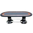 96  10-player Poker Table Casino Game Speed Felt Cloth Pedestal Base Cup Holders