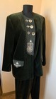 Amann Austria Trachten Velvet Suit Jacket Pants Green Embroidered Leather Trim
