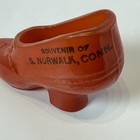 Norwalk   Connecticut Ct Antique Depression Glass Shoe Change Dish Souvenir