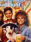 Bud Light Beer Spuds Mackenzie Sign - Retro 1990s Budweiser Spanish