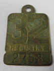 Vtg 1932 Dog Tag License Tax Registration Chicago  Illinois C d t Exonumia Token