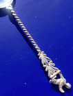 Vintage 800 Sterling Silver Demitasse Coffee Spoon 4  Egyptian God Winged Figure