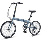 Viribus 20 Inch 7 Speed Folding Bike Adult Commuter Foldable Bicycle Blue