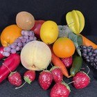 Artificial Lifelike Home Staging Decor Faux Fruits   Vegetables Lot Of 23