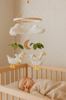 Goose Nursery Mobile With Clouds   Moon     Neutral Baby Room Decor