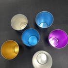 Vintage 50s 60s Sunburst Bascal Kromex Aluminum Cups Lot Of 6 Diff Colors Sizes