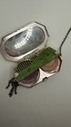 Art Deco Compact Wristlet Flower Basket Dance Purse Mirrored Powder Box
