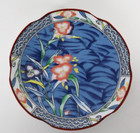 Traditional Japanese Plate Decorative Sweets Flowers Design Blue Orange 5 1 4 