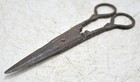 Antique Iron Small Scissors Original Old Hand Crafted Engraved