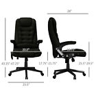 Massage Office Chair With 6 Points Heat Linen Executive Office Chair Black