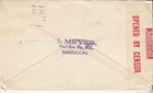 Burma  Censored Cover  L  Meyer  Rangoon  To New York  1 July 1940