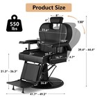 All Black Recline Heavyduty Hydraulic Barber Chair Salon Beauty Spa Hair Stylist