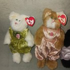 Lot Of 4 Ty Attic Treasures Plush Cats -  9  - Brown Black Gray White - Stuffed