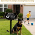 Private Property No Trespassing Sign With Stake  No Soliciting Sign For House 5x