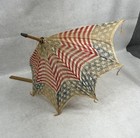 Antique Parasol  Flag Top Usa 26 In Long Metal Ribs Needs Repair Original 1920s