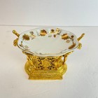 Stylebuilt Gild Ormolu Cherubs Pedestal Porcelain Soap Dish   Cup Regency Style