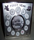 Baby s First Year 13 Photos Picture Frame Silver Tone Free Standing