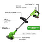 Electric Cordless Grass String Trimmer Lawn Edger Weedwacker Cutter   2 Battery