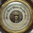 Vintage Aneroid Barometer Ships Wheel Nautical Wood Brass West Germany Tested