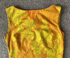 Vtg Mcinerny Hawaii Aloha Sleeveless Orange Mod Abstract Print Dress-34  Chest