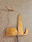 Vintage Copper Yard Art Lighthouse Bird Garden Stake Decor 45  X 7  Nautical
