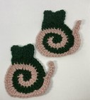 Crochet Cat Coasters Handmade