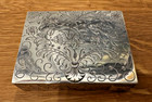 Vintage Italian 800 Silver Engraved Compact Beveled Mirror Lipstick Container