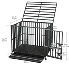 37 4 In Heavy Duty Dog Crate Cage Strong Metal Xl Large Kennel Three Doors Black