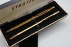 Vintage Gold Colored Stratford Pen And Mechanical Pencil Set In Box