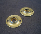 Pair Antique Victorian Round Plain Cast Iron Mortise Door Escutcheons Roses
