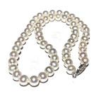 Top Grading Aaaaa Japanese Akoya 9-10mm White Pearl Necklace 18  14k Gold Clasp