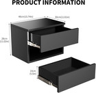 Floating Nightstand  Modern Wall Mounted Bedside Table With Drawer  Wood Bedside
