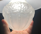 Antique Victorian Frosted Glass Acorn Lamp Light Shade 3  Fitter Rim Art Deco