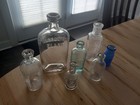 Lot 7 Antique Apothecary Medicine Bottles Listernine  Hoyts  Three In One Oil