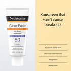 Neutrogena Clear Face Sunscreen Lotion Spf 50 For Acne-prone Skin Broad Spectrum