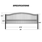 Zumi 18x6 Ft Single Swing Driveway Gate Outdoor Steel Swing Gate Broadway