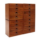 Vintage Large Wooden Jewelry Box Women Gift Storage Case Organizer Stand Brown