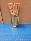 Vintage Brass Copper Match Holder Coal Scuttle Style Fireplace Matches 9 Inch
