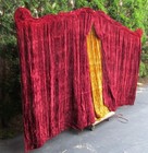 Vintage Funeral Free Stand Lighted Velvet Back Drape Ceremonial Casket Curtain