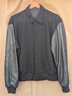 Babylon 5 Cast And Crew Jacket Mens Black Embroidered Wool Leather Sleeve