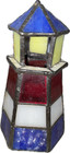 Stained Glass Nautical    light House  Votive Candle Holder  Vtg