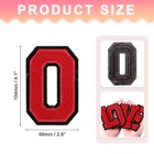 Chenille Letter Patches  4  Alphabet O Iron On Patches For Clothing  red 