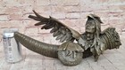 Signed Original B wood American Indian Warrior Eagle Bronze Masterpiece Decor