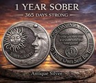 1 Year Sobriety Coin Aa Chip Medallion Alcoholics Anonymous One Year Sober Gift