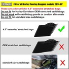 Stretched Extended Side Cover Panel For Harley Street Road Glide 14  Vivid Black