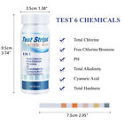 50pcs 3 6in1 Chlorine Dip Test Strips Hot Tub Spa Swimming Pool Ph Tester Paper