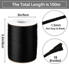 1 5mm Black Nylon Cord Wind Chime String 110 Yards Braided Lift Shade Cord Repla