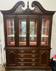 Vintage Colonial Mahogany Cherrywood Oak China Cabinet Hutch